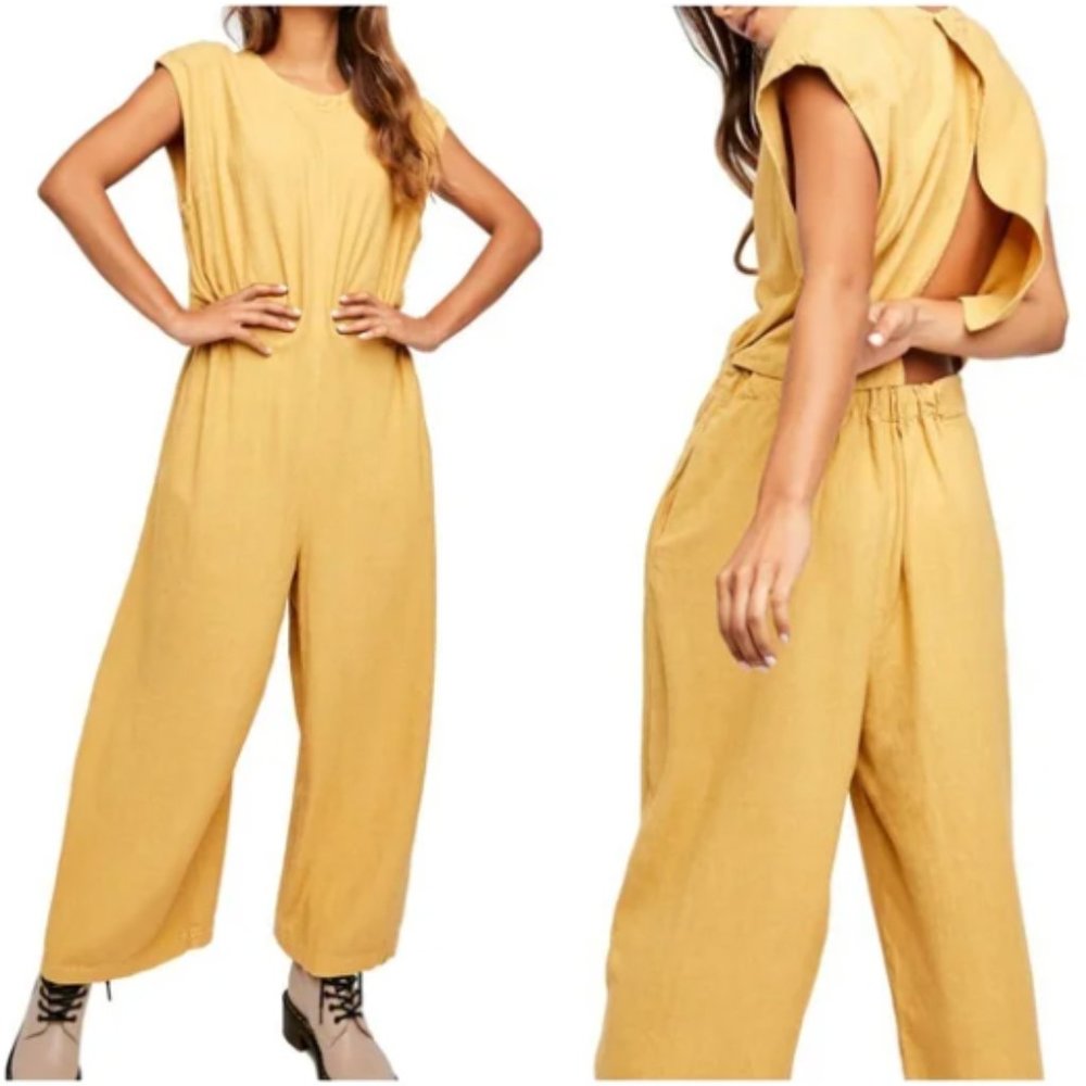 Free People Heat Wave Open Back Jumpsuit